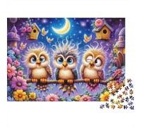 Jardín Nocturno de búhos Lindos Rompecabezas Clásicos 1000 Pieza S Adultos Niños Imposible Difícil Descompresión Regalo 70x50cm/1000pcs