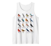 Jardín Pájaros Ornitología Naturaleza Educativo Niños Niñas Niños Camiseta sin Mangas