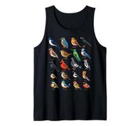 Jardín Pájaros Ornitología Naturaleza Educativo Niños Niñas Niños Camiseta sin Mangas