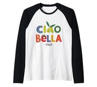 Jardín para el Patrimonio Cultural Italiano Ciao Bella Italia Lover Camiseta Manga Raglan