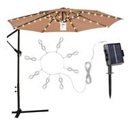 Jardín Parasol lámpara solar - Iluminación LED impermeable para exterior, lámpara decorativa con 8 modos | Paraguas de energía solar -Camp - Terraza de campamento, jardín trasero, iluminación