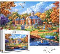 Jardín Puzzle 1500 Piezas Adultos, Puzzle Parque de atracciones Patrón Diseño, Jigsaw Adultos, 5D DIY Artesanía Familia Actividades con Embalaje de Caja de Regalo, Regalo Mujer Hombre, 87x57cm,Model22