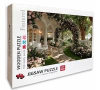 JardíN Puzzle Madera, Rosa Puzzle 5000 Piezas Adultos con Compact Box 156x105cm, Rompecabezas Desafiante, Juegos de Rompecabezas Creativos para Hombres Mujeres, Decoración Verano, Regalo niñas, 4-8622