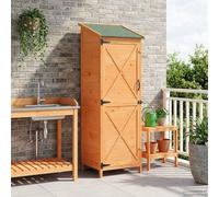 Jardín Shed Braun de material de madera, 59,5 x 56 x 176,5 cm, cobertizo de jardín con espacio de almacenamiento y puerta de ventilación para herramientas, cortacésped, bicicleta, cubo de basura