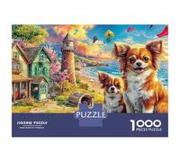 jardín Yorkie 1000 Piezas Rompecabezas Imposible DecoracióN Familiar Dos Perros by Cottage Jigsaw Desafíos Difíciles para Adultos 38x26cm/1000pcs