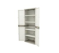 Jardin202 - Armario de 4 estantes de Resina | Titanium Beige | Almacenaje Exterior e Interior | 70x44x176 cm | (Beige)