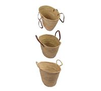 JARDIN202 - Bolso de Mimbre - Cesta de la Compra con Asas - Capazo fibras naturales | 50 x 33 x 33 cm (Asas de mimbre)