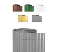 Jardin202 - Cañizo PVC Doble Cara 1400gr - Durabilidad y Privacidad con Bridas de Fijación Incluidas | 1,5x3m (Gris)