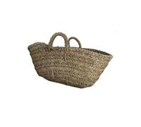 JARDIN202 - Capazo de Esparto con Asas Decorativo | Capazo Fibra Natural Sostenible | Cesto para Leña | 66 x 49 x 33 cm -