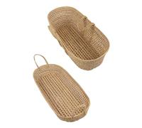 JARDIN202 - Cesta de Mimbre Almacenaje Multiusos - Cesto Cambiador con asa - Capazo de mimbre Moisés | 37x80x24 cm -