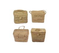 JARDIN202 - Cesta de Mimbre Picnic Multiusos - Cesta de Transporte de Mimbre Trenzado | 46 x 30 x 26 cm -