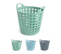 JARDIN202 - Cesto Ropa Sucia 60L y 26L con Agujeros Triangulares | Cesta Colada Moderna | Gris, Azul o Verde | 26 litros (Verde)