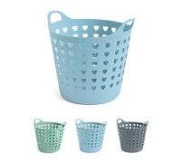 JARDIN202 - Cesto Ropa Sucia 60L y 26L con Agujeros Triangulares | Cesta Colada Moderna | Gris, Azul o Verde | 26 litros (Azul)