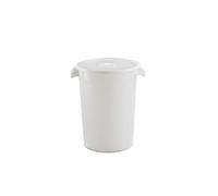 Jardin202 - Contenedor Industrial 100 Litros con Tapa, Cubo Blanco Apto para Uso Alimentario, Certificado Sanitario, Asas Ergonómicas, Apilable, Ø 515 x 670 mm, Alta Resistencia