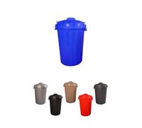 JARDIN202 - Cubo Basura Diseño Moderno de plástico con Tapadera | Cubo resistente almacenaje y reciclar | 100 litros (Azul)