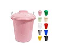 JARDIN202 - Cubo Basura Plástico con Tapa | Alta Resistencia y Cierre Metálico | Uso Doméstico e Industrial | 21 litros (Rosa)