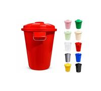 JARDIN202 - Cubo Basura Plástico con Tapa | Alta Resistencia y Cierre Metálico | Uso Doméstico e Industrial | 100 litros (Rojo)