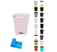 Jardin202 - Cubo basura plástico moderno | Apertura con pedal | Cubo reciclar | 27 litros + Bolsas (Rosa - Rosa)