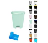 Jardin202 - Cubo basura plástico moderno | Apertura con pedal | Cubo reciclar | 27 litros + Bolsas (Verde Agua - Verde Agua)
