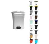 Jardin202 - Cubo basura plástico moderno | Apertura con pedal | Cubo reciclar | 50 litros (Plata - Plata)