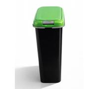 Jardin202 - Cubo de Basura con Tapadera Basculante - 15L / 25L / 30L / 50L - Papelera Ideal para Cocina, Baño y Oficina | 25 L + Bolsas (Verde - Negro)