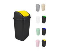 Jardin202 - Cubo de Basura con Tapadera Basculante - 30/50 Litros - Ideal para Hogar y Oficina | 30 L (Amarillo - Negro)