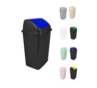 Jardin202 - Cubo de Basura con Tapadera Basculante - 30/50 Litros - Ideal para Hogar y Oficina | 30 L (Azul - Negro)