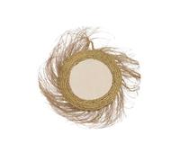 Jardin202 - Espejo de Esparto Pared Decorativo con Fibras Naturales - Espejo Redondo Vintage | Pequeño (con Flecos)