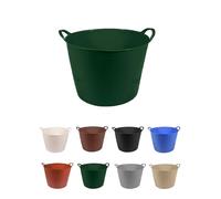 JARDIN202 - Espuerta de plástico Flexible - Capazo de Goma con Asas - Cubo de plástico Multiusos | (Verde, Pack x20 uds)