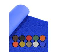 JARDIN202 - Felpudo de Rizos PVC Vinílico | Gran resistencia y calidad | Perfecto para entradas y recepciones | 1,22 x 6 m (Azul sin base)