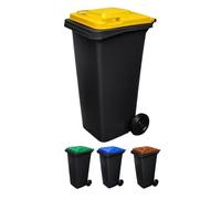 JARDIN202 - JARDIN202 - Contenedor de basura reciclables 240L 2 ruedas | Ecodiseño Negro | COLOR: AMARILLO () | COLOR: AMARILLO