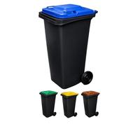 JARDIN202 - JARDIN202 - Contenedor de basura reciclables 240L 2 ruedas | Ecodiseño Negro | COLOR: AZUL () | COLOR: AZUL