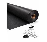 JARDIN202 - Malla Geotextil Antihierbas 105 gr/m² Eco-Resistente - Protección UV para Jardín y Huerto | Resistente al desgarro | 1 x 50 m + 50 Anclajes (Negro)
