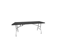 Jardin202 - Mesa Plegable Rectangular 180x70x74cm Catering | Mesa Resina con Patas de Acero Plegable para Eventos y terrazas | Unidad (Negro)