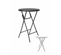 Jardin202 - Mesa Plegable Redonda 80x110cm Blanca Catering | Mesa Resina con Patas de Acero Plegable para Eventos, terraza y Camping (Negro, Unidad)