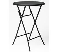 Jardin202 - Mesa Plegable Redonda 80x110cm Blanca y Negra Catering | Mesa Resina con Patas de Acero Plegable para Eventos, terraza y Camping | Unidad (Negro)