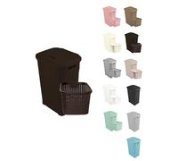 JARDIN202 - Pongotodo Diseño Rattan para Colada - Cesto Para la Ropa Sucia | Set (Wengué)