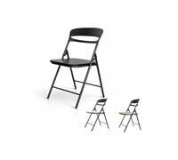 Jardin202 - Silla Plegable Florencia Negra | Asiento Negro/Blanco/Madera | Estilo Italiano | Estructura de Metalica | Hogar, Oficina | 1 Unidad (Asiento Negro)