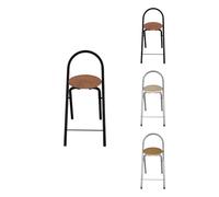 Jardin202 - Taburete Plegable 80x40x45 cm - Elegante y Duradero en Negro y Plata con Reposapiés, Ideal para Cocina | Pack 4 uds (Negro)