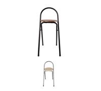 Jardin202 - Taburete Plegable con Respaldo para Cocina 38x38x67 | Compacta y Fácil de Almacenar | Diseño Ergonómico y Resistente | Pack 4 uds (Negra/Nogal)