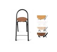 Jardin202 - Taburete Plegable de Cocina | Silla Plegable de Metal y Madera | 37x45x80 cm | Negro