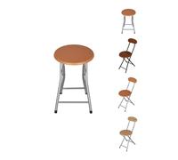 Jardin202 - Taburete Plegable para Cocinas y salón | Plegable | Pack 2 uds (Plata/Madera - 45 cm)