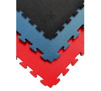Jardin202 - Tatami Puzzle Profesional 1x1m, Esterilla Reversible Goma EVA Alta Densidad para Artes Marciales, Gimnasio, Antideslizante y Amortiguadora | 2 cm - x2 losetas (Rojo/Azul (Reversible))