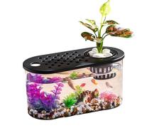 Jardinera acuapónica transparente con diseño de peces, tortugas, ecológicas, para decoración de mesa de acuarios