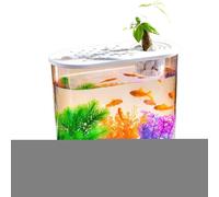 Jardinera acuapónica transparente con diseño de peces, tortugas, ecológicas, para decoración de mesa de acuarios