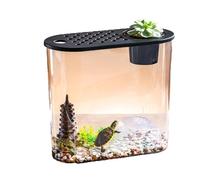 Jardinera acuapónica transparente con diseño de peces, tortugas, ecológicas, para decoración de mesa de acuarios