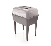 Jardinera alta 83 l, con tapa de policarbonato, para proteger tus plantas, prosperplast respana planter set de plástico en color gris piedra, 96,3 (al