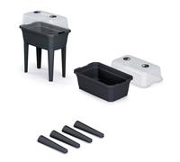 Prosperplast Jardinera Alta con Cubierta Respana Planter Ecoline de plastico en Color Antracita 59,6 (Largo) x 36,8 (Ancho) x 75,3 (Alto) cm, ZA1393