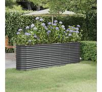 Jardinera arriate acero galvanizado antracita 224x40x68 cm