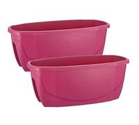 Jardinera Barandilla Balcón, 58x29x24 cm, Set 2 Unidades, 15,5 litros, Maceta Colgar (Morado)